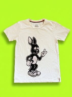 Paul Smith White Graphic Bunny Short Sleeve Tee